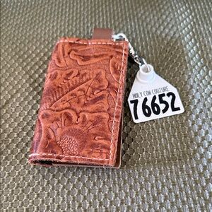 Embossed Leather Key Holder by Holy Cow Couture